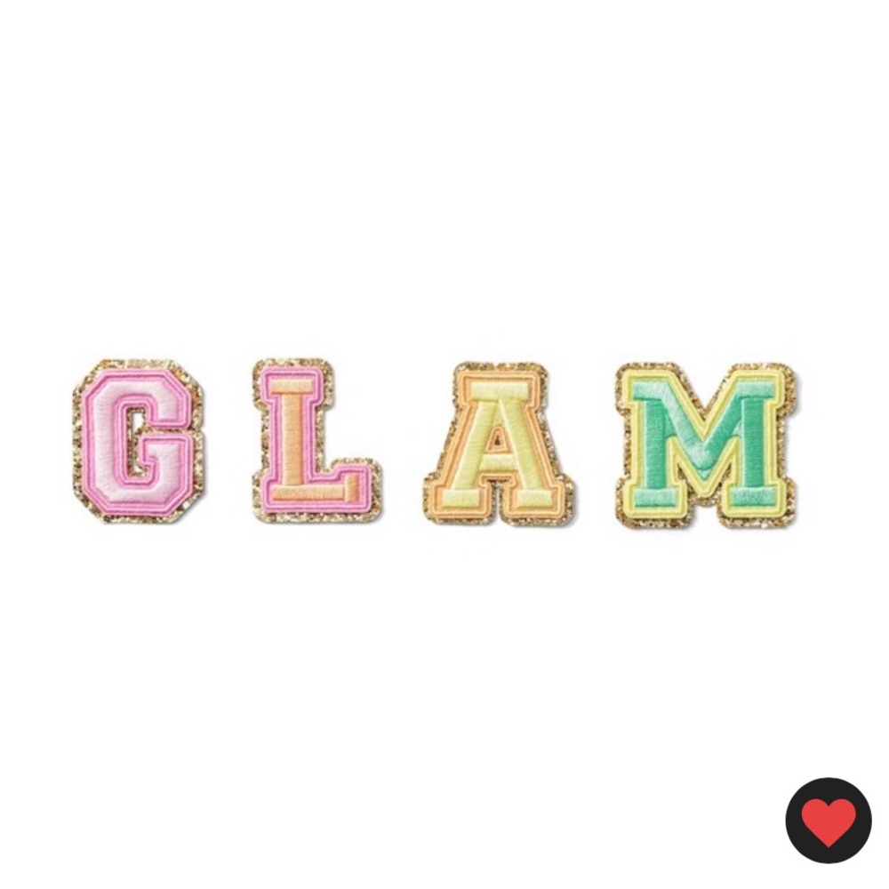 💗💚💗💚- Stoney Clover Lane x Target GLAM 4 Letter Patch Patches - Picture 2 of 3
